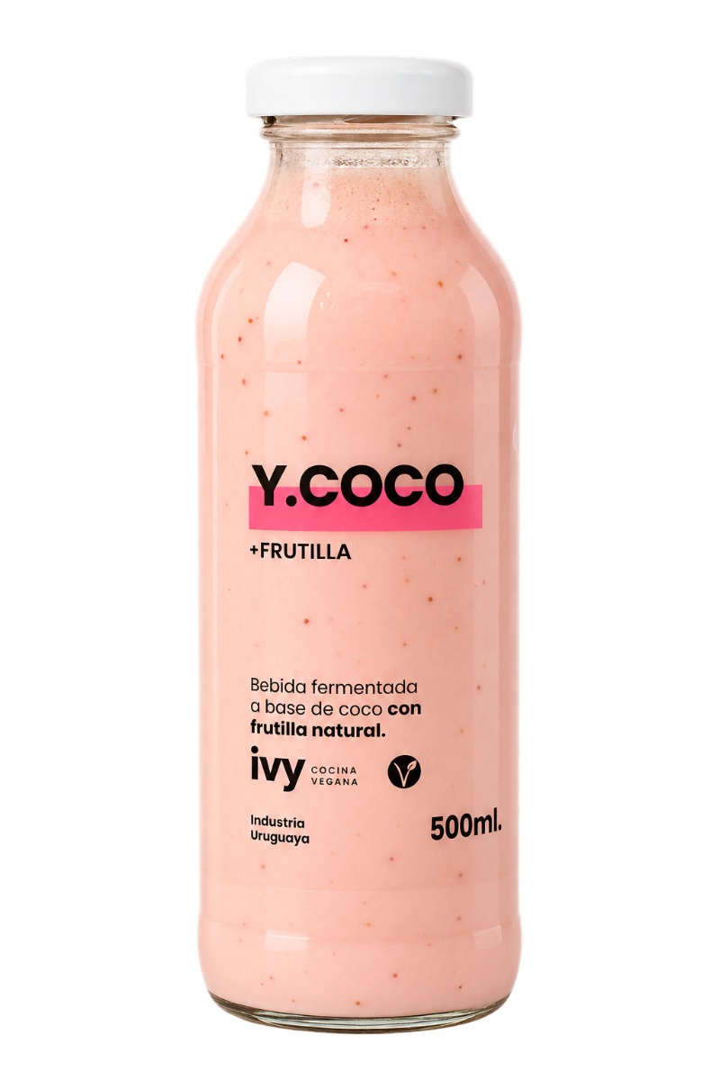 Yogur vegano de coco con frutilla