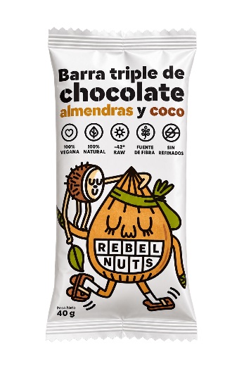 Barra triple de chocolate almendras y coco Rebel Nuts