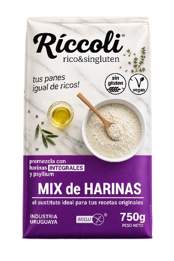 Premezcla de harinas integrales y psyllium Riccoli