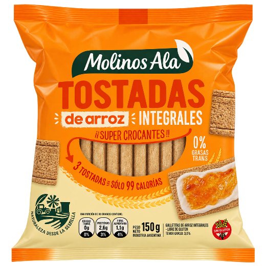 Tostadas de arroz integrales Molinos ala