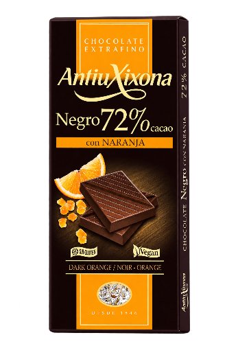 Chocolate Negro 72% Cacao con Naranja Antiuxixona