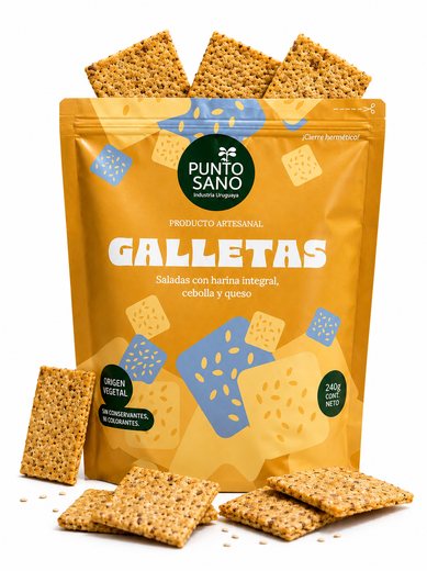 Galletas cebolla y queso Punto Sano