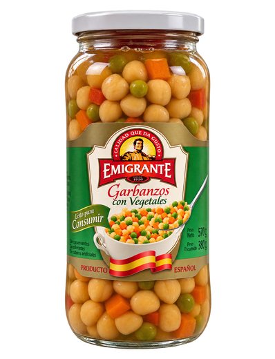 Garbanzos con vegetales Emigrante